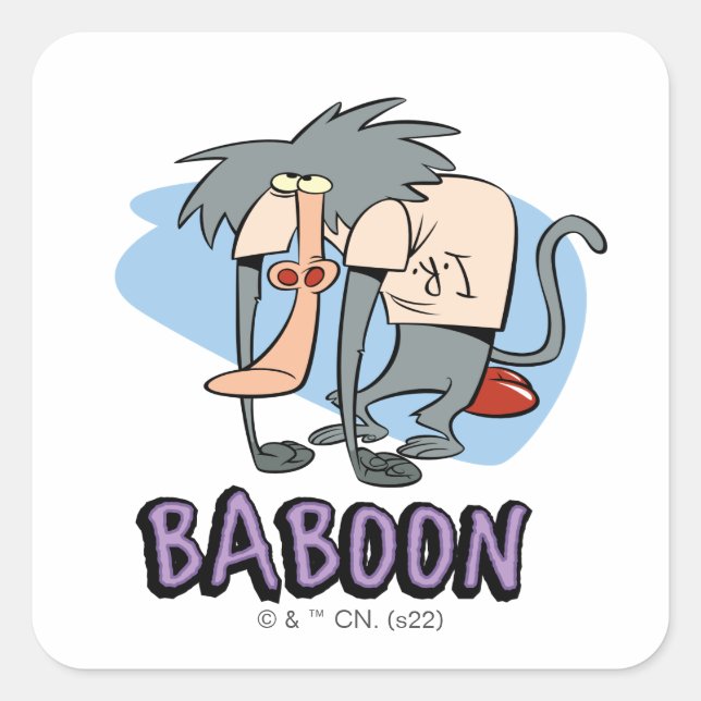 I.R. Baboon Character Graphic Square Sticker (Front)