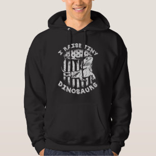 I Raise Tiny Dinosaurs Bearded Dragon Distressed Hoodie