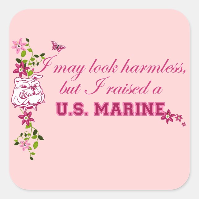 I Raised A Marine Square Sticker (Front)