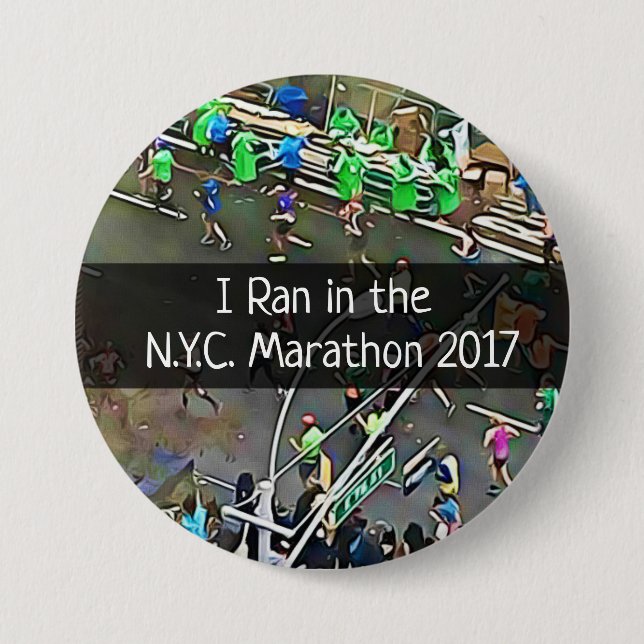I Ran in the N.Y.C. Marathon 2017 Button (Front)