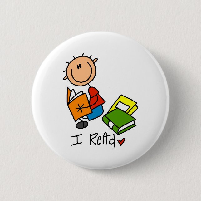 I Read 2 Inch Round Button (Front)