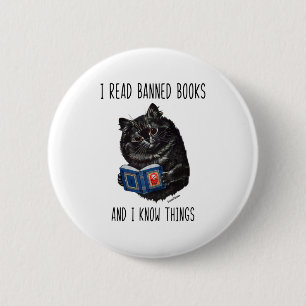 I Read Banned Books And I Know Things-Louis Wain  2 Inch Round Button