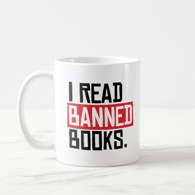 I Read Banned Books Coffee Mug (Left)