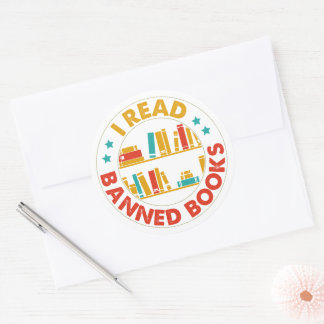 I Read Banned Books Large Stickers