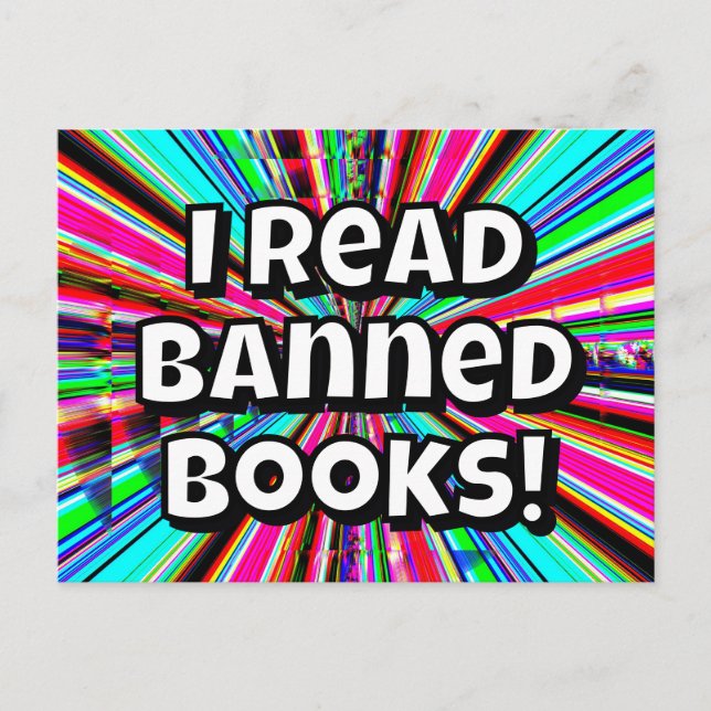 I Read Banned Books Postcard (Front)