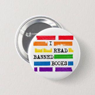 I Read Banned Books Rainbow Redacted 2 Inch Round Button