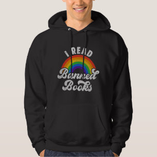 I Read Banned Books Retro Literature Rainbow Readi Hoodie