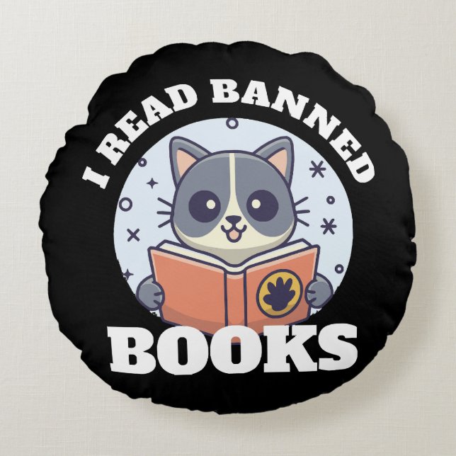I read banned books round pillow (Front)