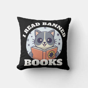 I read banned books throw pillow
