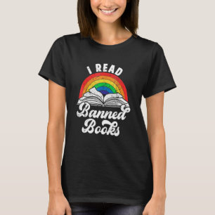 I Read Banned Books Vintage Literature Rainbow Rea T-Shirt
