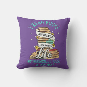 I read books  throw pillow