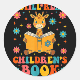I read children's books funny reading graphic  classic round sticker