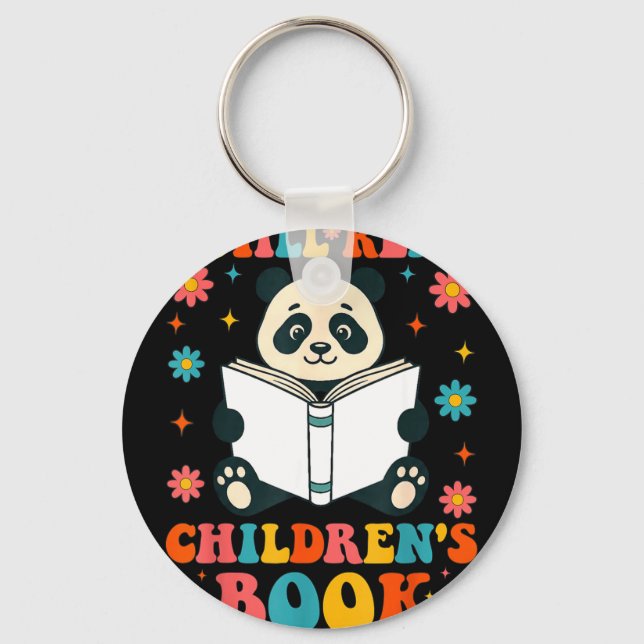 I read children's books funny reading graphic  keychain (Front)
