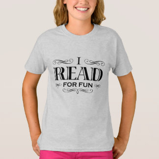 I Read For Fun (kid's black design) T-Shirt