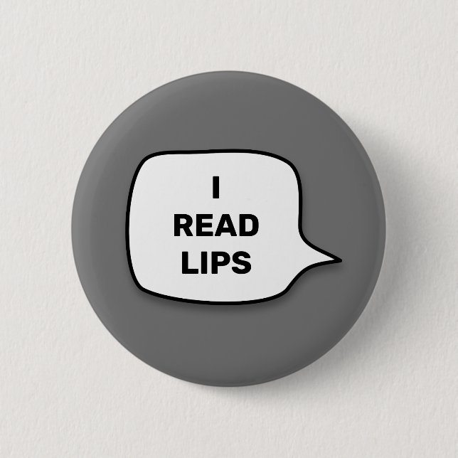 I read lips 2 inch round button (Front)