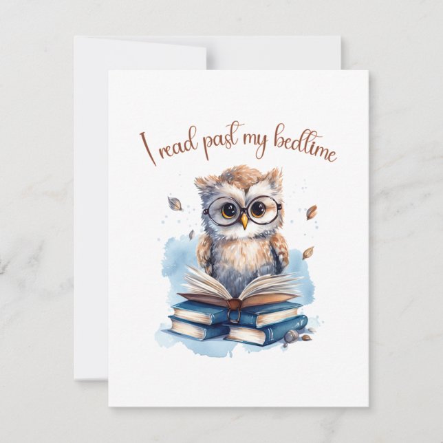 I read past my bedtime  card (Front)