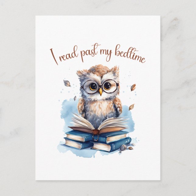 I read past my bedtime  postcard (Front)