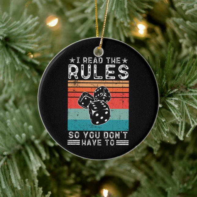 I Read the Rules So You Don't Have to Board Game  Ceramic Ornament (Tree)