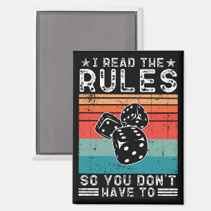 I Read the Rules So You Don't Have to Board Game  Magnet