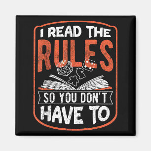 I Read The Rules So You Don't Have To - Game Board Magnet