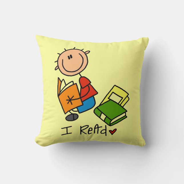 I Read Throw Pillow (Front)