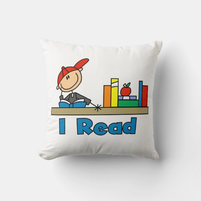 I Read Throw Pillow (Front)