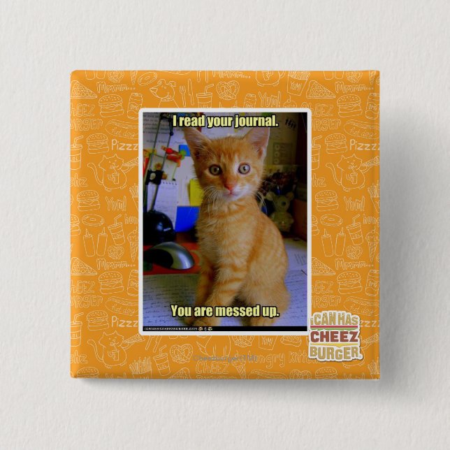 I read your journal 2 inch square button (Front)