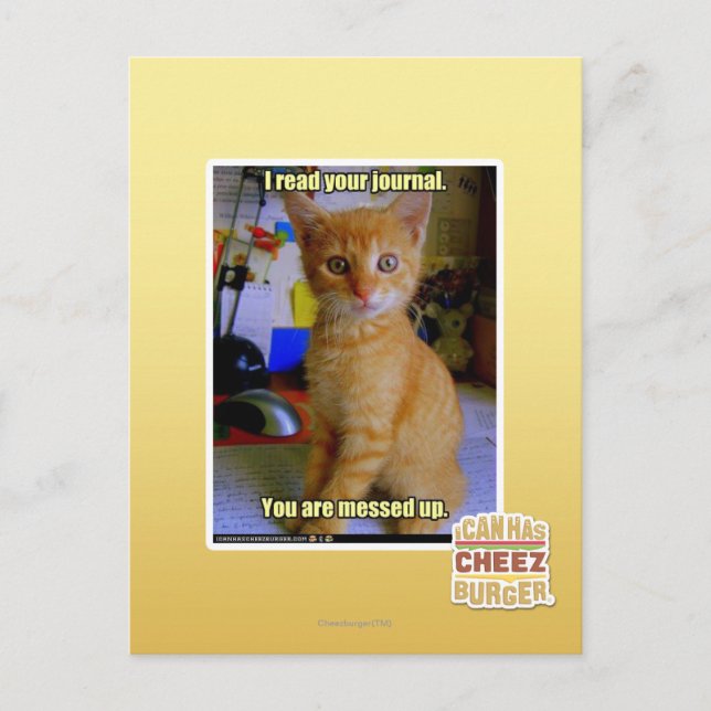 I read your journal postcard (Front)