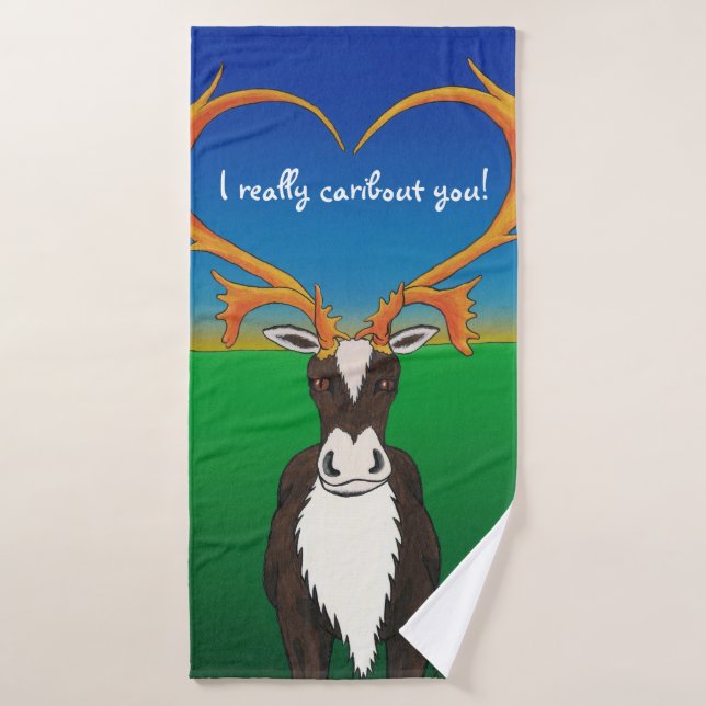 I Really Caribout You Bath Towel Set (Bath Towel)