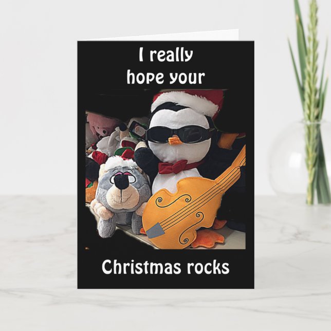 I REALLY HOPE Y0UR CHRITMAS "R0CKS" HOLIDAY CARD (Front)