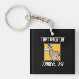 I Really Like Donkeys Keychain