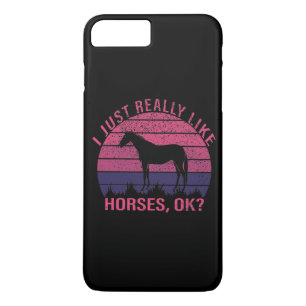 I Really Like Horses in Pink and Deep Purple  Case-Mate iPhone Case