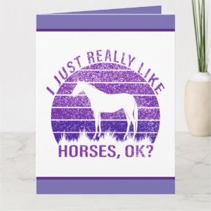 I Really Like Horses in Purple Card