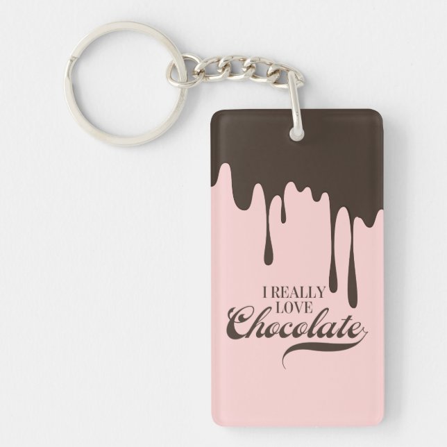 I Really Love Chocolate Valentine Keychain (Front)