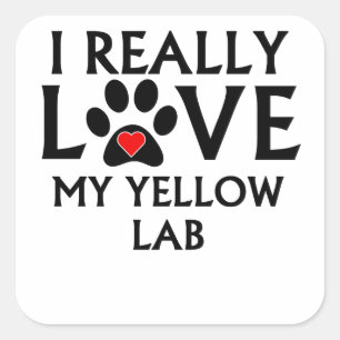 I Really Love My Yellow Lab Square Sticker