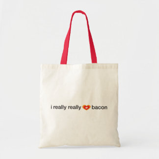 i really really heart bacon tote bag