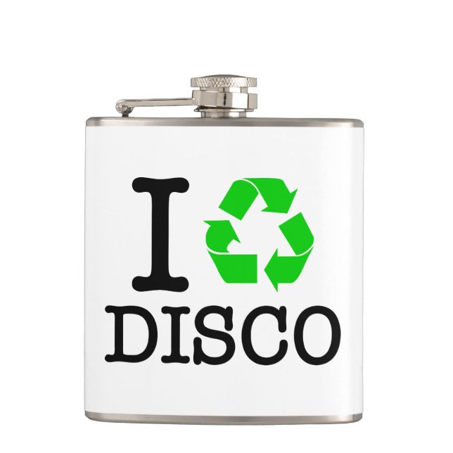 I Recycle Disco Hip Flask (Front)