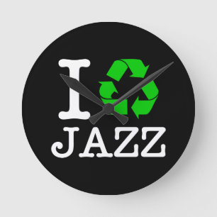 I Recycle Jazz Round Clock