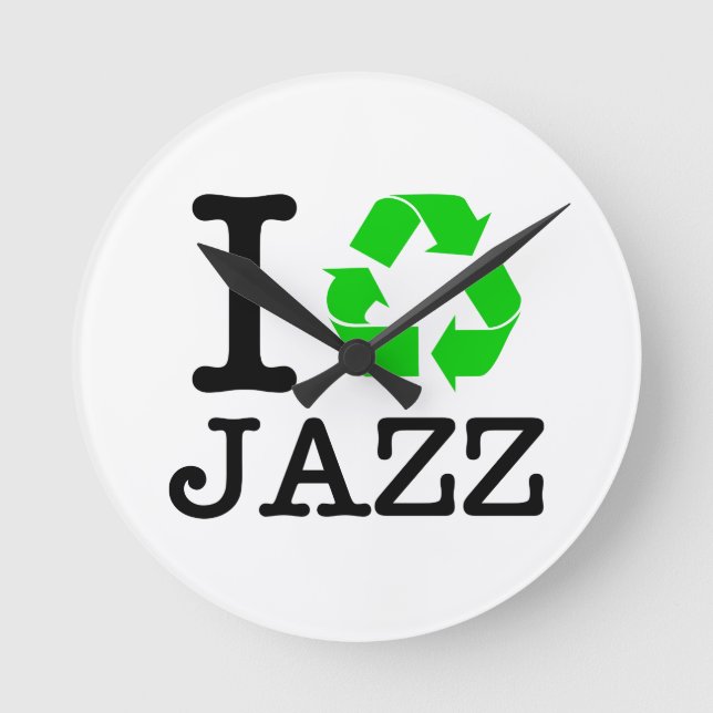 I Recycle Jazz Round Clock (Front)