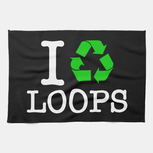 I Recycle Loops Kitchen Towel (Horizontal)