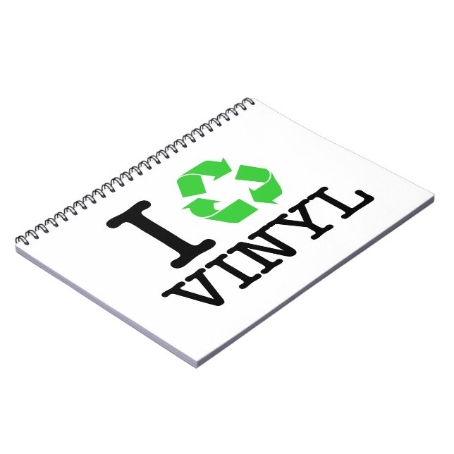 I Recycle Vinyl Notebook (Left Side)