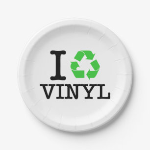 I Recycle Vinyl Paper Plate