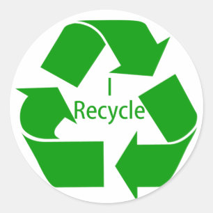 I Recycle w/ Green Symbol Classic Round Sticker