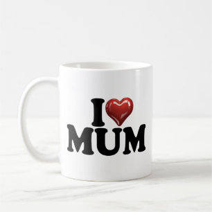 I red glossy heart MUM mother's day mom birthday Coffee Mug