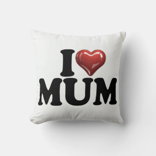 I red glossy heart MUM mother's day mom birthday  Throw Pillow