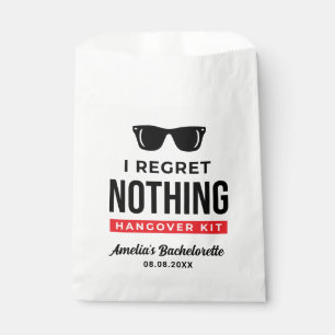 I Regret Nothing Bachelorette Party Hangover Kit Favour Bag