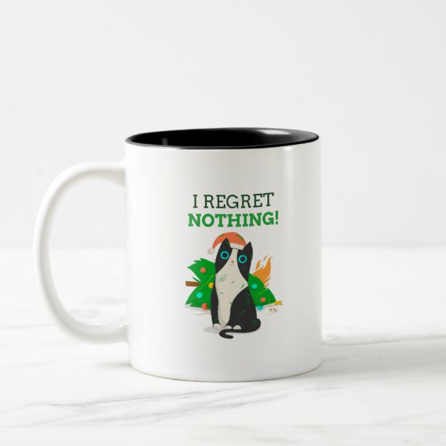 I REGRET NOTHING Two-Tone COFFEE MUG (Left)