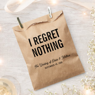 I regret nothing. Wedding party / hotel welcome Favour Bag