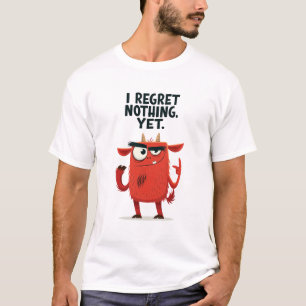 I Regret Nothing Yet Funny Chaotic Goat Character T-Shirt