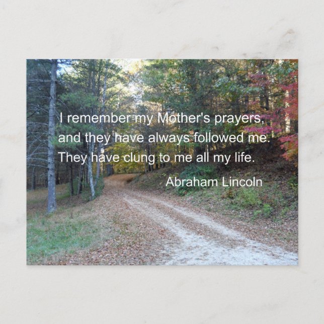 I remember my Mother's prayers... Postcard (Front)
